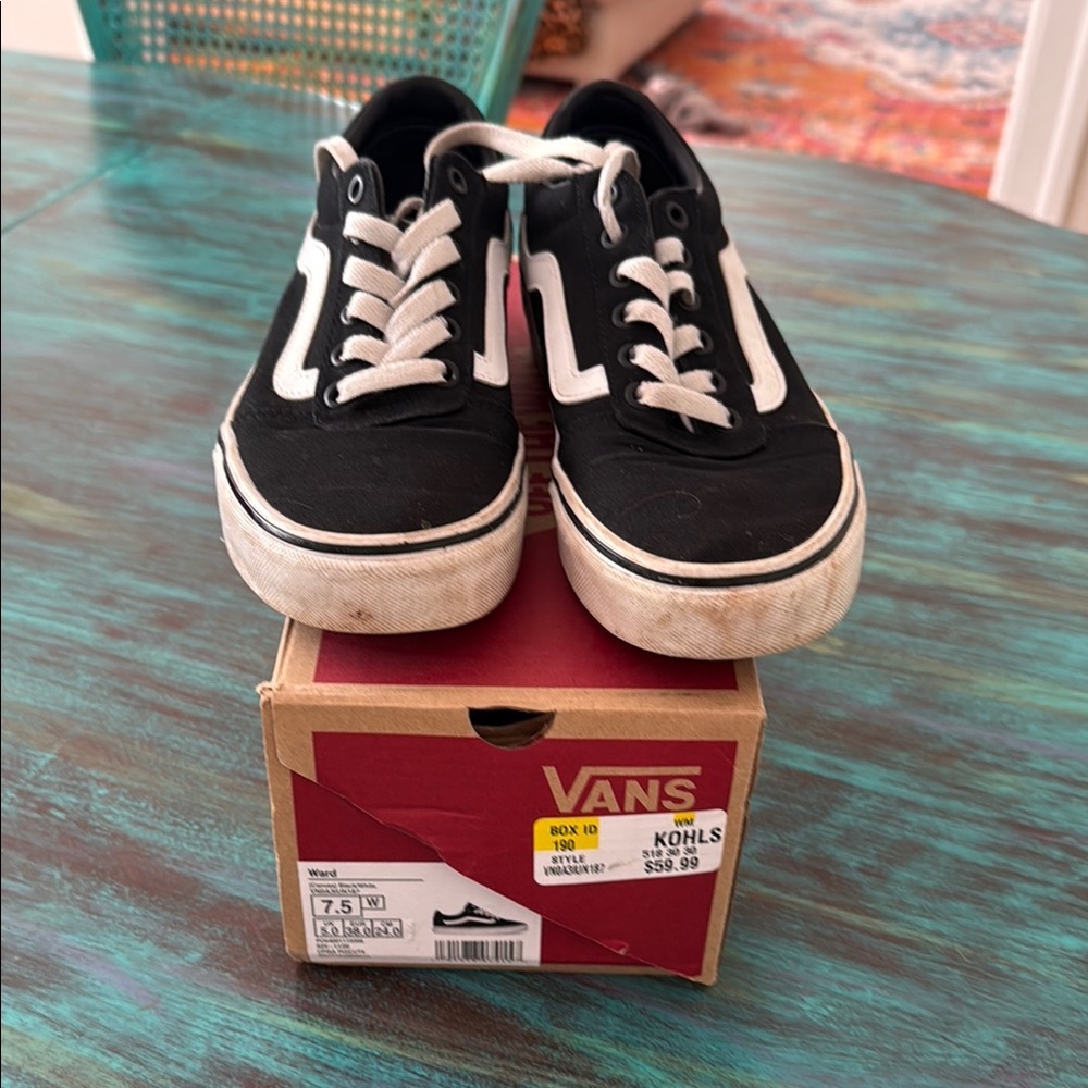 Vans Kids Black and White Sneakers